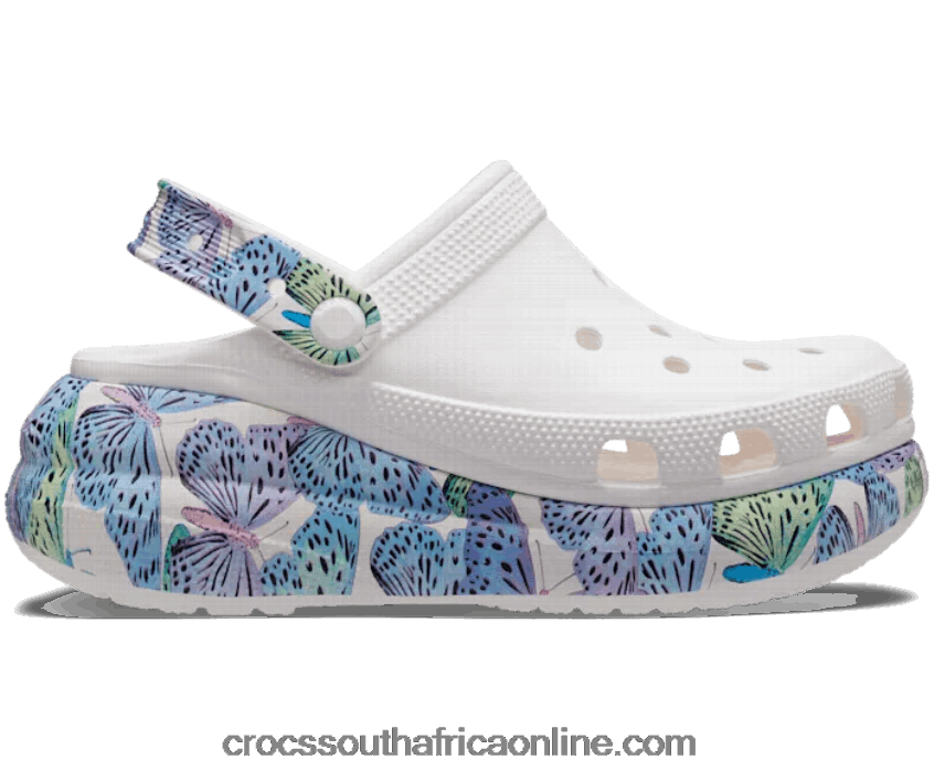 Women Crush Butterfly Clog White/Multi Crocs FBL6TX144
