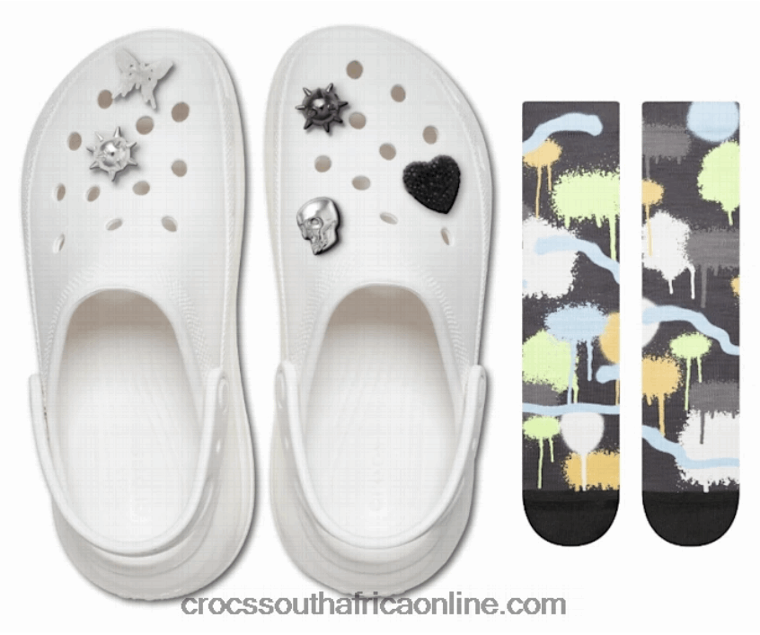 Women The Spikey Crush Clog Pack White Crocs FBL6TX591