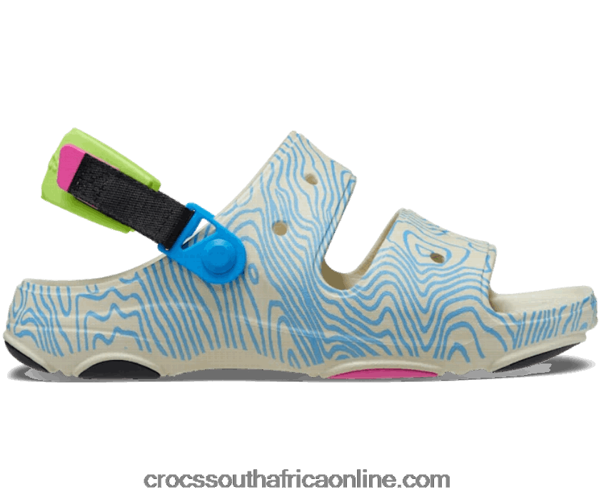 Women All-Terrain Topographic Sandal Bone/Multi Crocs FBL6TX436