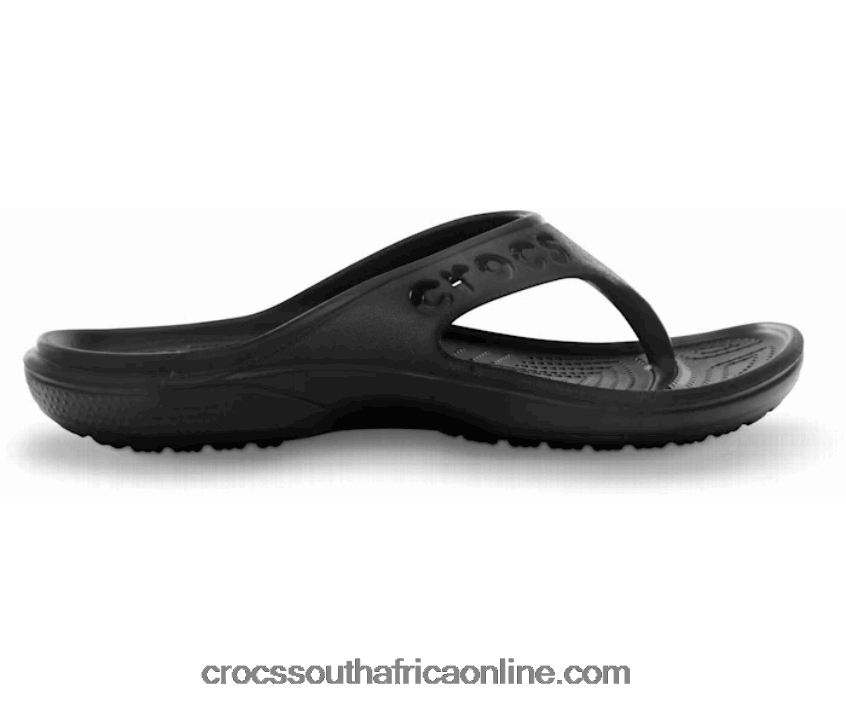 Women Baya Flip Black Crocs FBL6TX493