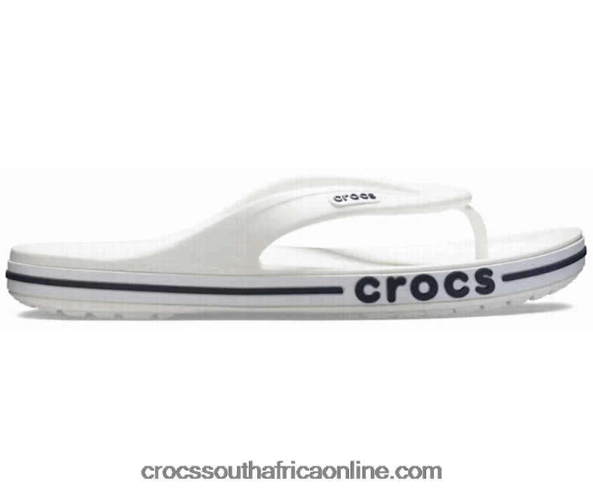 Women Bayaband Flip White/Navy Crocs FBL6TX378