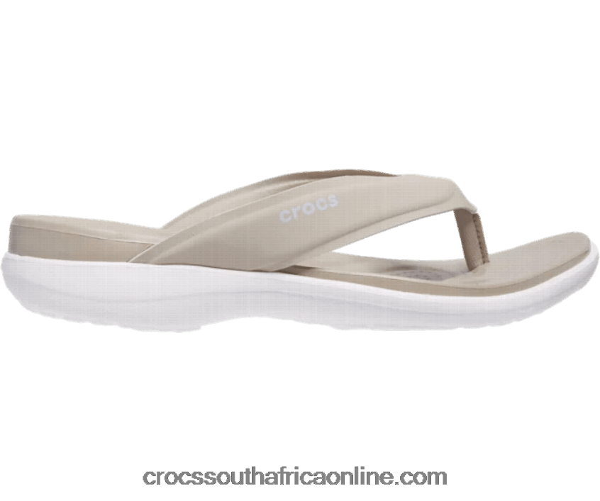 Women Capri V Sporty Flip Cobblestone Crocs FBL6TX540