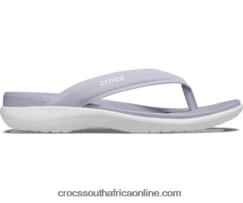 Women Capri V Sporty Flip Mauve Mist Crocs FBL6TX541