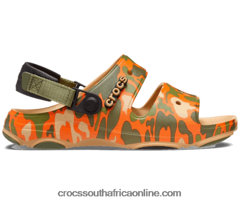 Women Classic All-Terrain Camo Sandal Tan/Multi Crocs FBL6TX503
