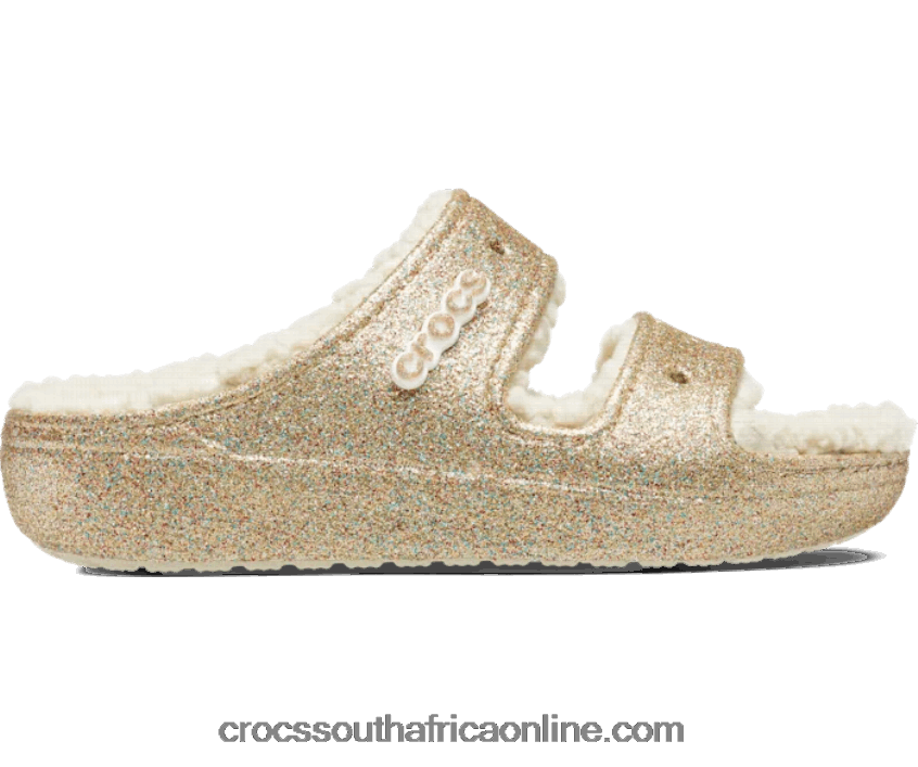 Women Classic Cozzzy Glitter Sandal Multi/Gold Crocs FBL6TX488