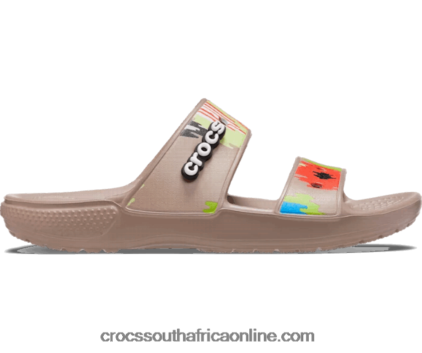 Women Classic Ikat Sandal Mushroom/Multi Crocs FBL6TX485