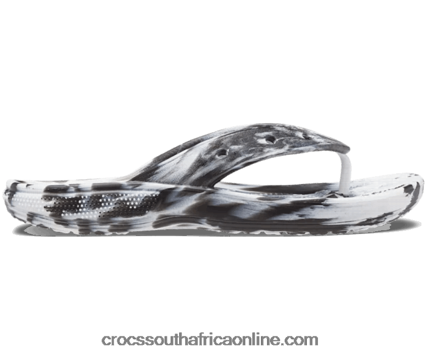 Women Classic Marble Flip Black/White Crocs FBL6TX531