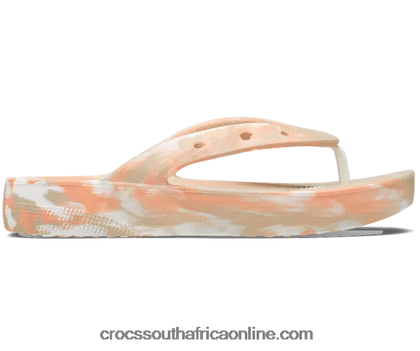 Women Classic Platform Marbled Flip Chai/Multi Crocs FBL6TX522