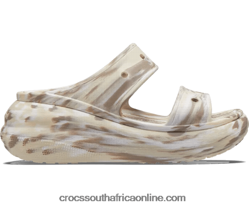 Women Crush Marbled Sandal Bone/Multi Crocs FBL6TX455