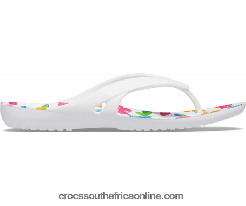 Women Kadee Ii Printed Flip Butterfly/White Crocs FBL6TX550