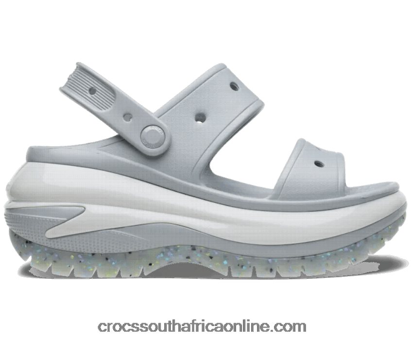 Women Mega Crush Sandal Light Grey Crocs FBL6TX358