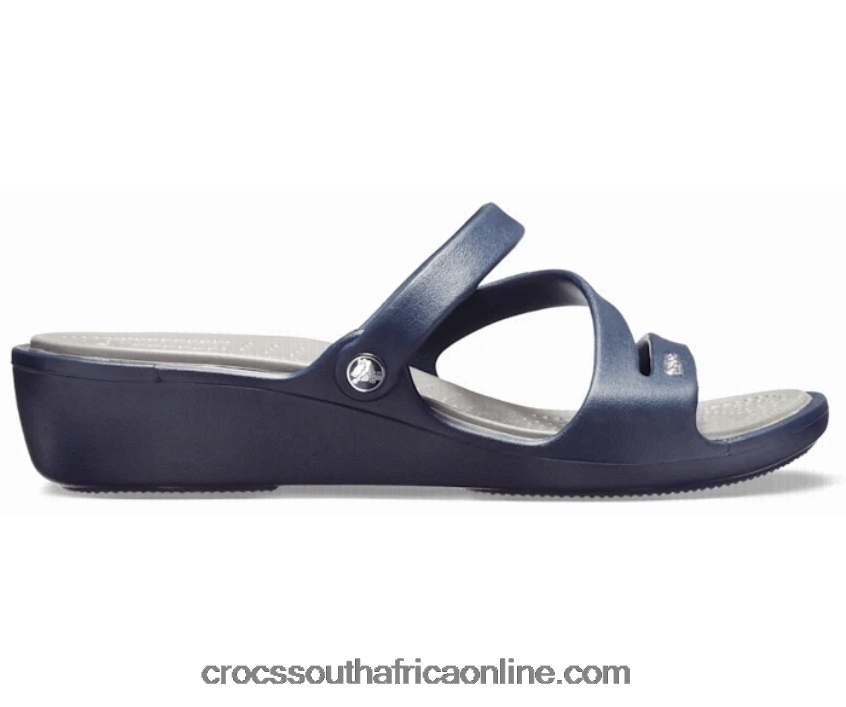 Women Patricia Sandal Navy/Smoke Crocs FBL6TX549