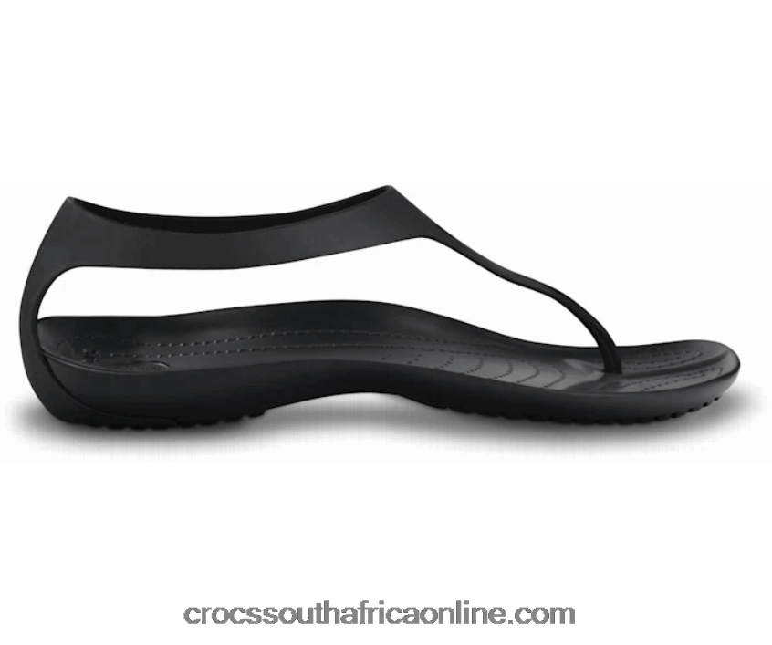 Women Sexi Flip Black Crocs FBL6TX580