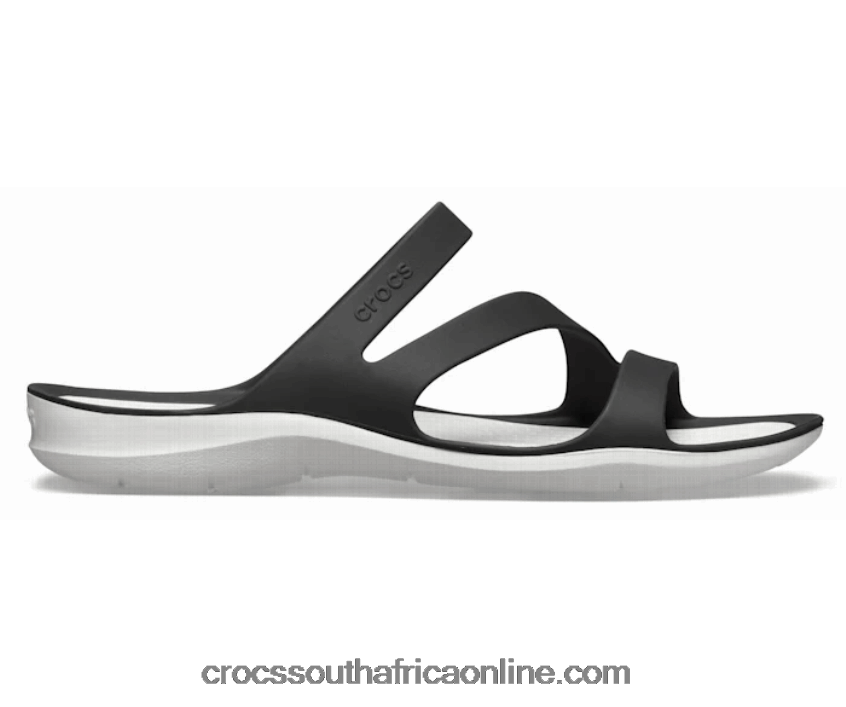 Women Swiftwater Sandal Black/White Crocs FBL6TX579