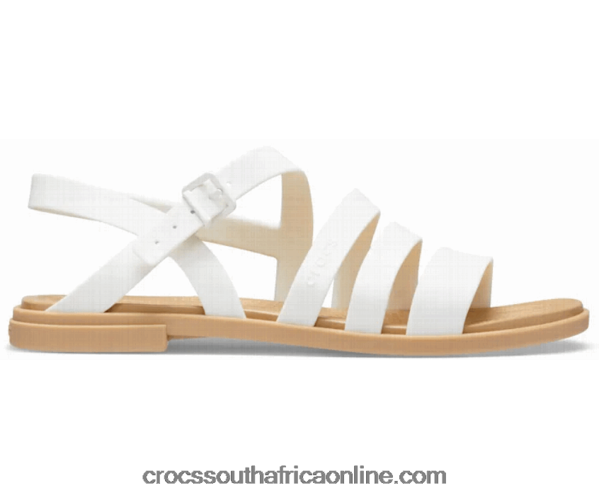 Women Tulum Sandal Oyster/Tan Crocs FBL6TX572