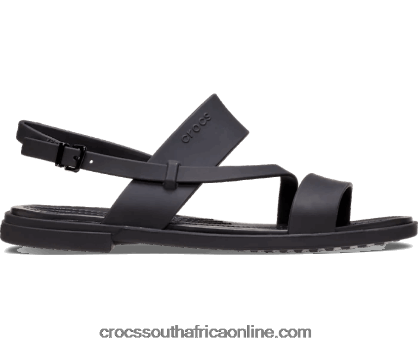 Women Tulum Strappy Sandal Black Crocs FBL6TX430