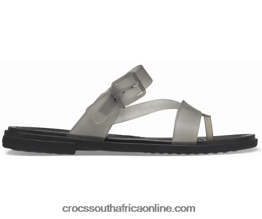 Women Tulum Translucent Toe Post Black Crocs FBL6TX570