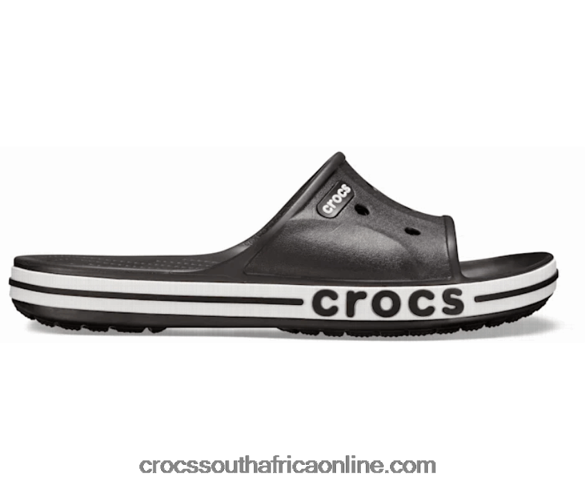 Women Bayaband Slide Black/White Crocs FBL6TX544