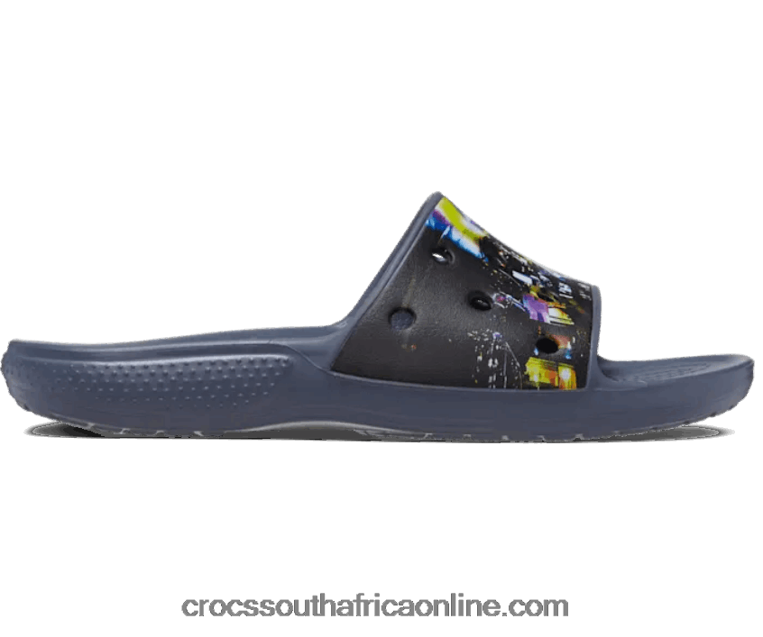 Women Classic Meta Scape Slide Black/Multi Crocs FBL6TX415