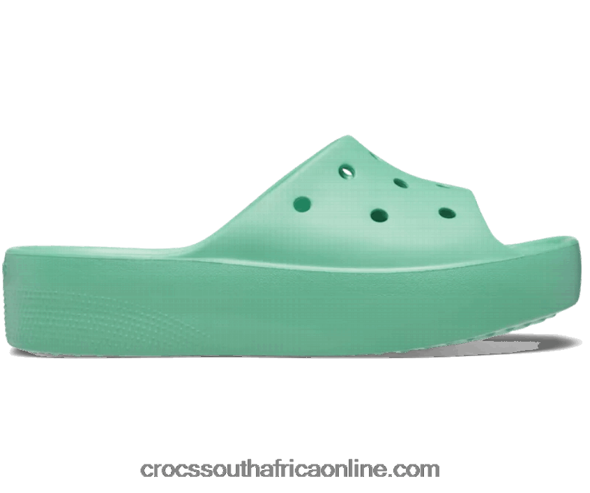 Women Classic Platform Slide Jade Stone Crocs FBL6TX371