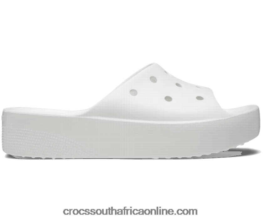 Women Classic Platform Slide White Crocs FBL6TX374