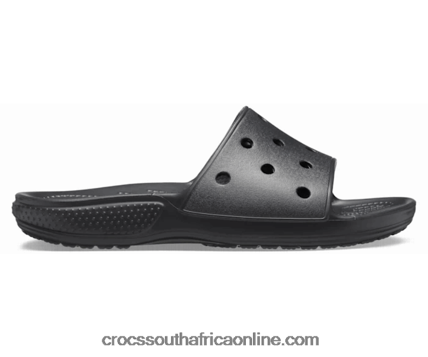 Women Classic Slide Black Crocs FBL6TX363