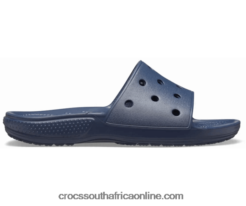 Women Classic Slide Navy Crocs FBL6TX362