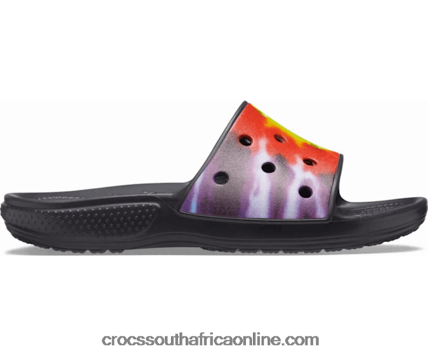 Women Classic Tie-Dye Graphic Slide Multi Crocs FBL6TX562