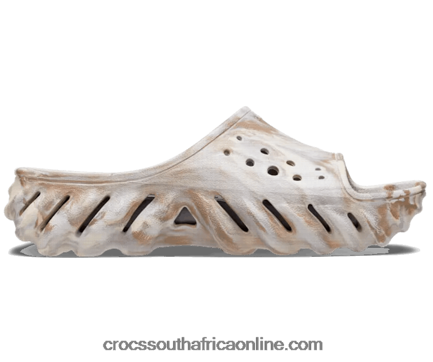 Women Echo Marbled Slide Bone/Multi Crocs FBL6TX403