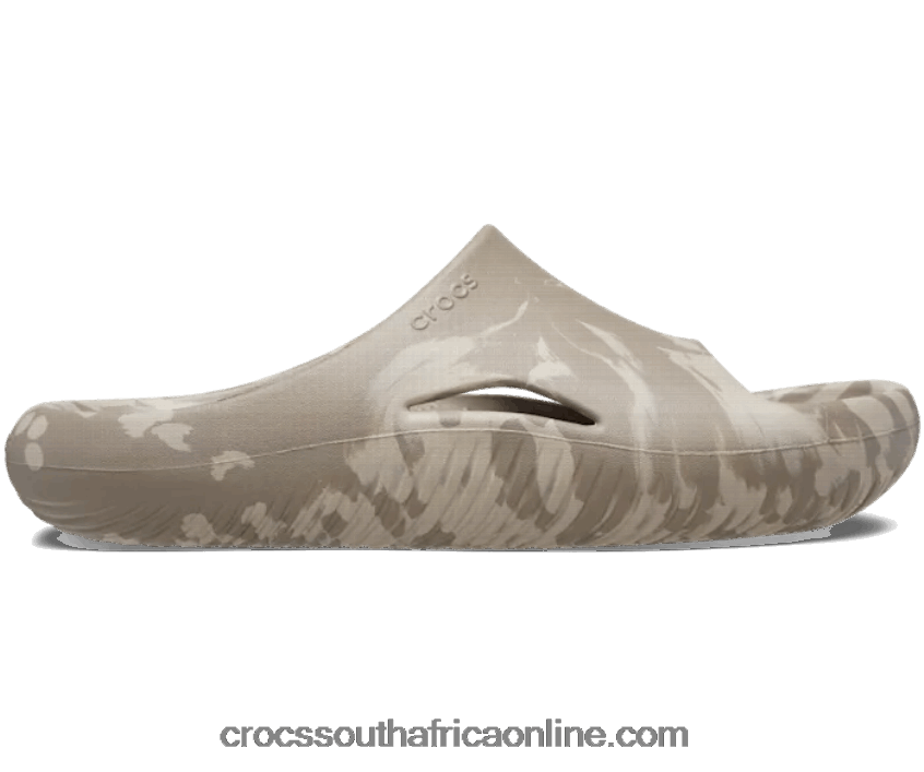 Women Mellow Marbled Slide Mushroom/Cobblestone Crocs FBL6TX402