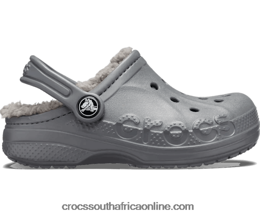 Kids Baya Lined Clog Charcoal Crocs FBL6TX1595