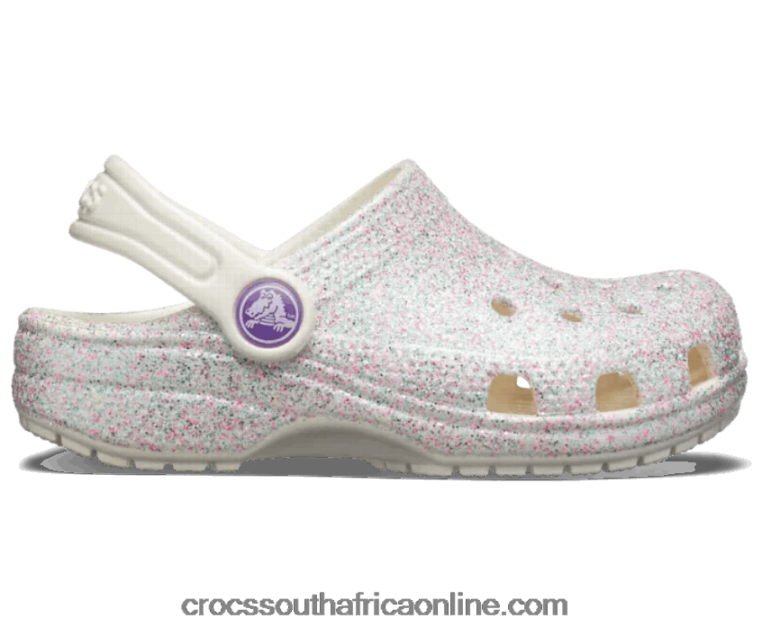 Kids Classic Glitter Clog Oyster Crocs FBL6TX1589
