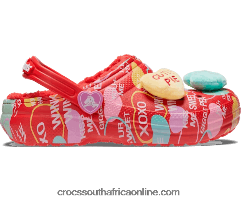 Kids Classic Lined Elevated Sweethearts Clog Red Crocs FBL6TX1580