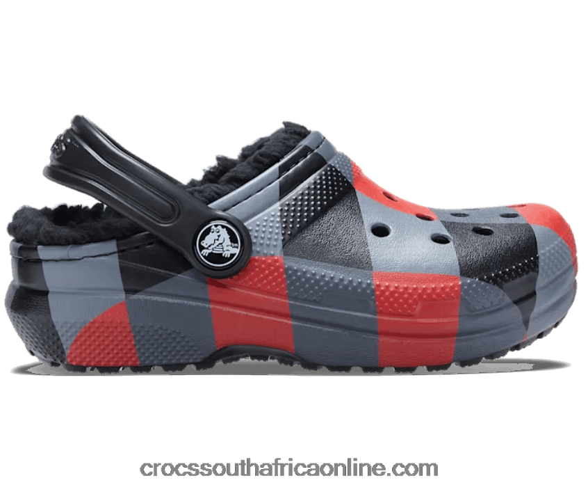 Kids Classic Lined Plaid Clog Red Plaid/Black Crocs FBL6TX1550