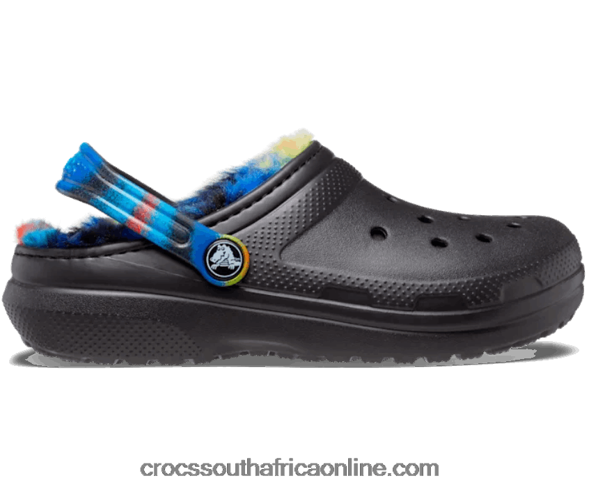 Kids Classic Lined Spray Dye Clog Black/Multi Crocs FBL6TX1517