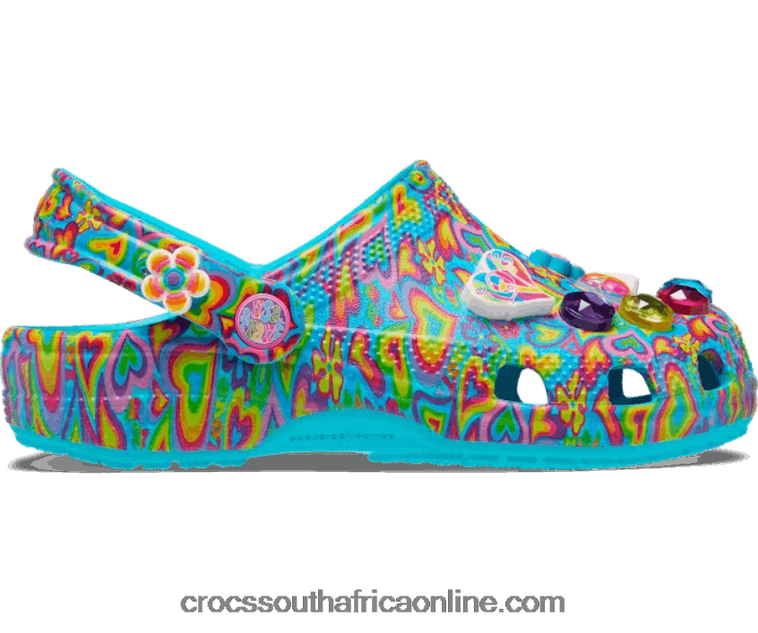 Kids Classic Lisa Frank Clog Digital Aqua/Multi Crocs FBL6TX1513