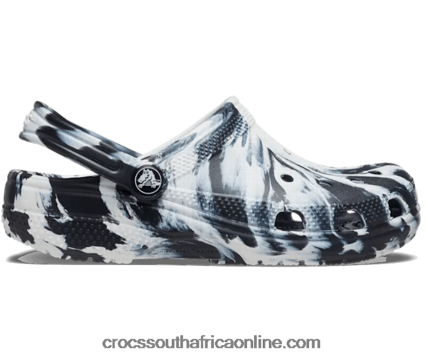 Kids Classic Marbled Clog Black/White Crocs FBL6TX1495