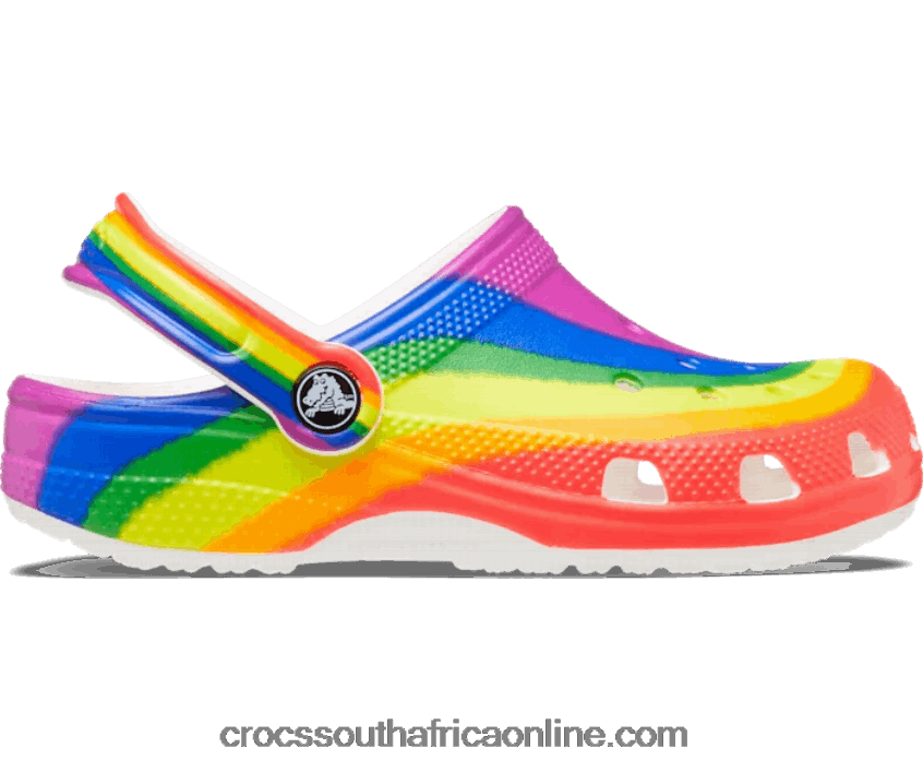 Kids Classic Rainbow Dye Clog Rainbow Crocs FBL6TX1537