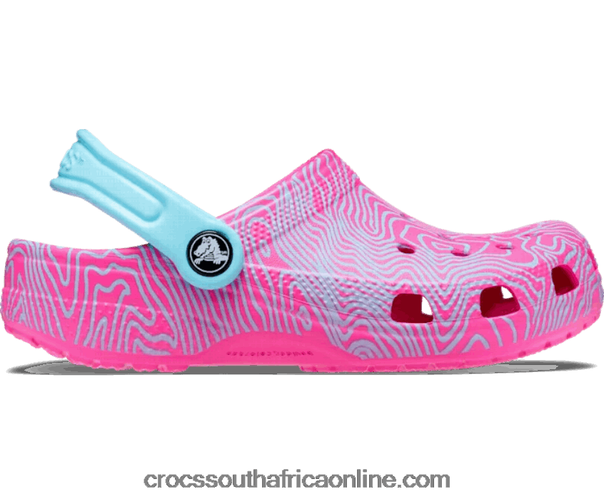 Kids Classic Topographic Clog Juice/Multi Crocs FBL6TX1577