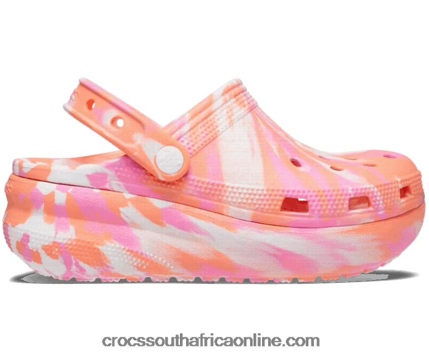 Kids Cutie Crush Marbled Clog Papaya/Multi Crocs FBL6TX1532
