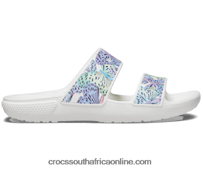 Kids Classic Butterfly Sandal White/Multi Crocs FBL6TX1628