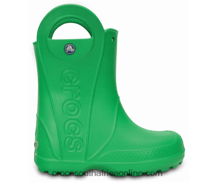 Kids Handle It Rain Boot Grass Green Crocs FBL6TX1437