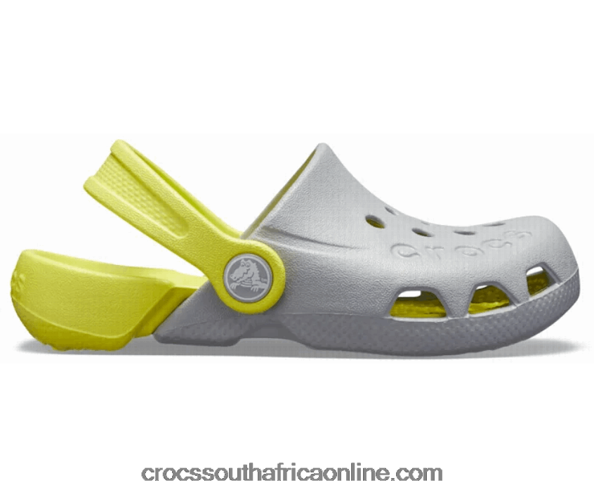 Kids Electro Clog Light Grey/Citrus Crocs FBL6TX1425