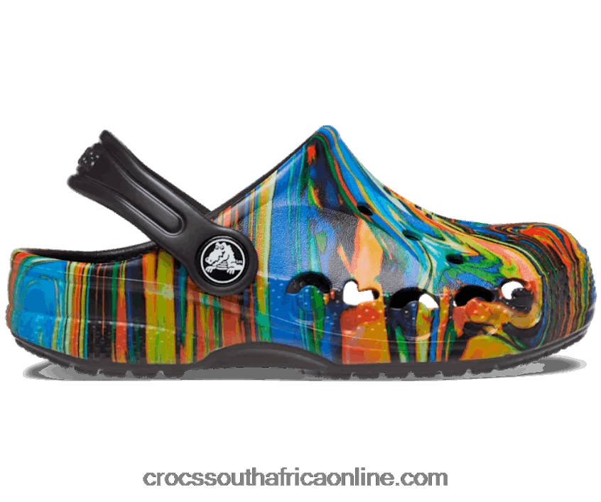 Kids Toddler Baya Graphic Clog Black/Multi Crocs FBL6TX1383