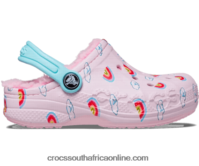 Kids Toddler Baya Lined Printed Clog Ballerina Pink Crocs FBL6TX1396