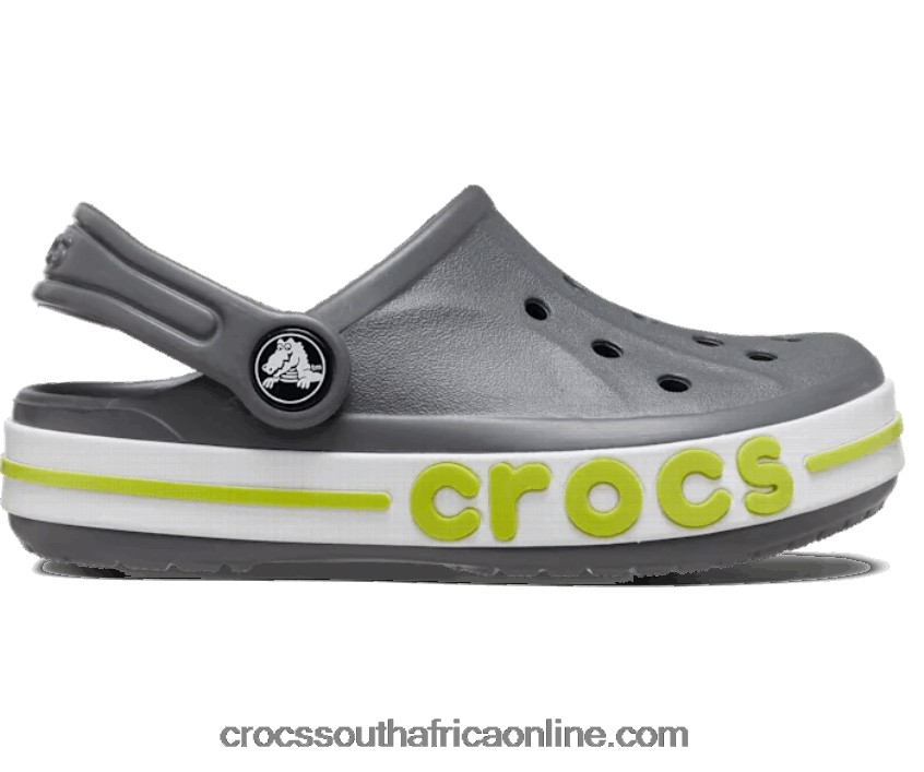 Kids Toddler Bayaband Clog Slate Grey/Lime Punch Crocs FBL6TX1354