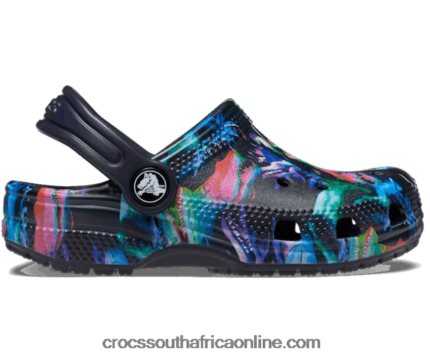 Kids Toddler Classic Dino Clog Deep Navy/Multi Crocs FBL6TX1355