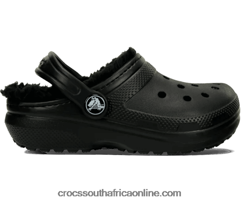 Kids Toddler Classic Lined Clog Black Crocs FBL6TX1363