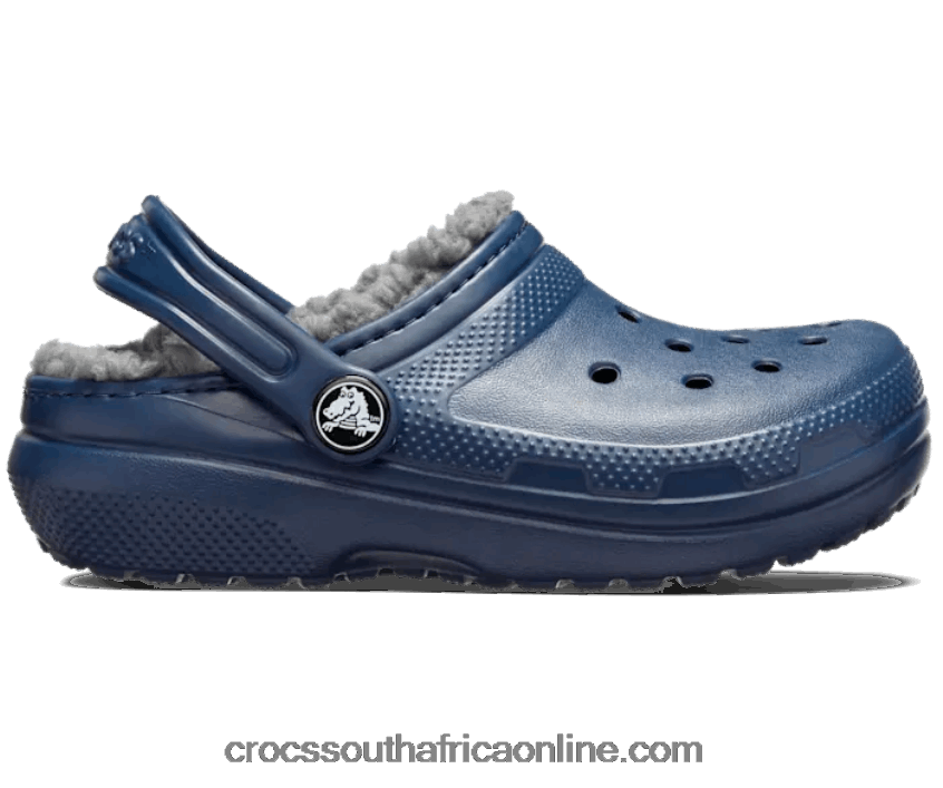 Kids Toddler Classic Lined Clog Navy/Charcoal Crocs FBL6TX1365