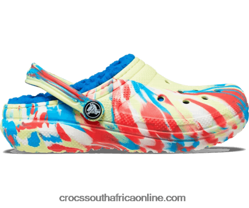 Kids Toddler Classic Lined Marbled Clog Sulphur/Multi Crocs FBL6TX1407